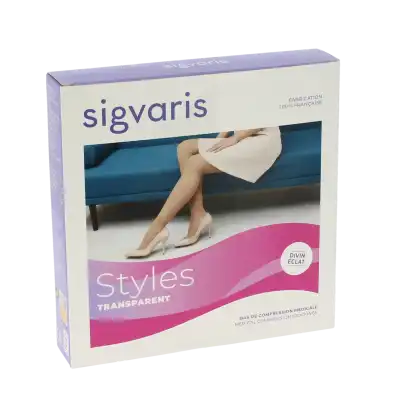 Sigvaris Styles Transparent Bas Auto-fixants  Femme Classe 2 Beige 120 Small Normal à Mimizan