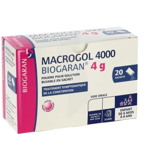 Macrogol 4000 Biogaran 4 G, Poudre Pour Solution Buvable En Sachet