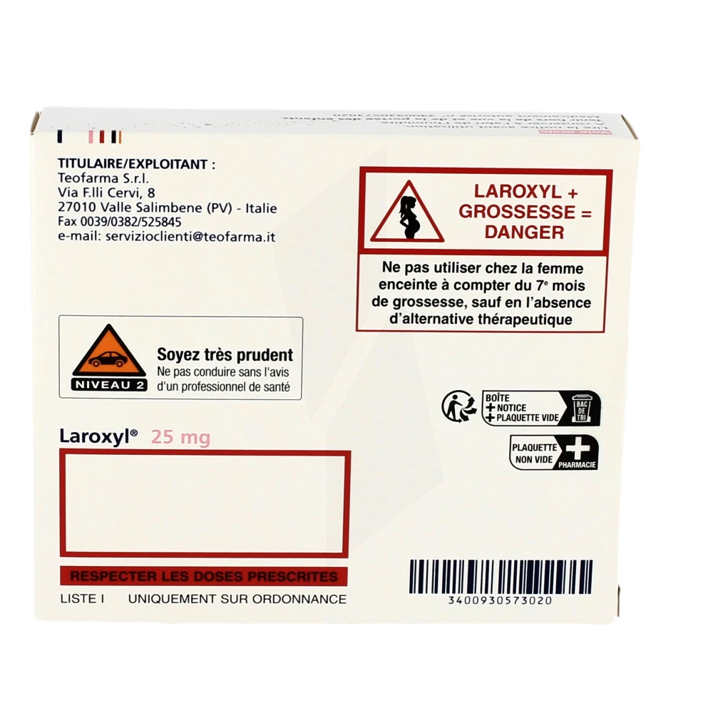 Pharmacie De Lherm - Médicament Laroxyl 25 Mg, Comprimé Pelliculé ...