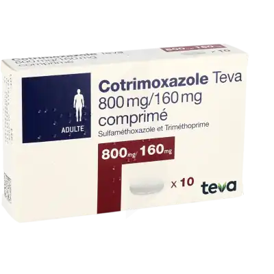 Cotrimoxazole Teva 800 Mg/160 Mg, Comprimé à La Ricamarie