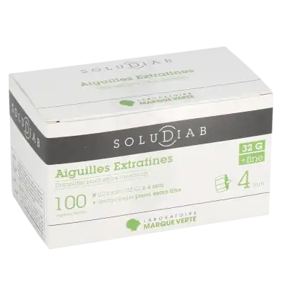 Soludiab Aiguilles Stylos Insuline 4mm Extrafines 32g  Bt100 à MIRAMONT-DE-GUYENNE