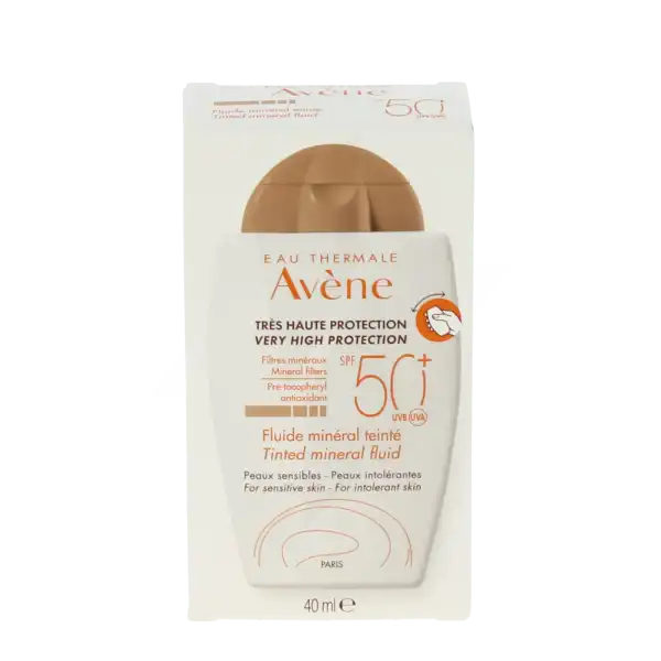 Avène Eau Thermale Solaire Spf50+ Minéral Fluide Teinté Fl/40ml