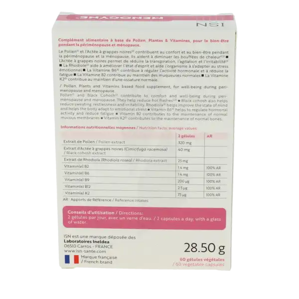 Menogyne Gél Pré-ménopause Ménopause B/60