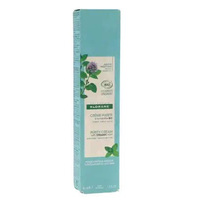 Klorane Visage Crème Pureté Menthe Aquatique Bio Tube De 40 Ml à VALS-LES-BAINS