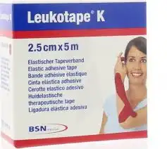 Leukotape K Sparadrap Rouge 2,5cmx5m à LE PIAN MEDOC