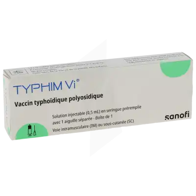 TYPHIM Vi, solution injectable en seringue préremplie. Vaccin typhoïdique polyosidique