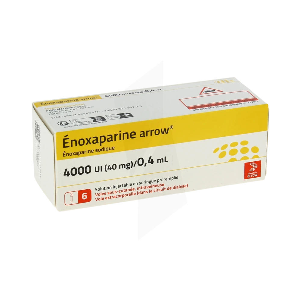 Enoxaparine Arrow 4 000 Ui (40 Mg)/0,4 Ml, Solution Injectable En Seringue Préremplie