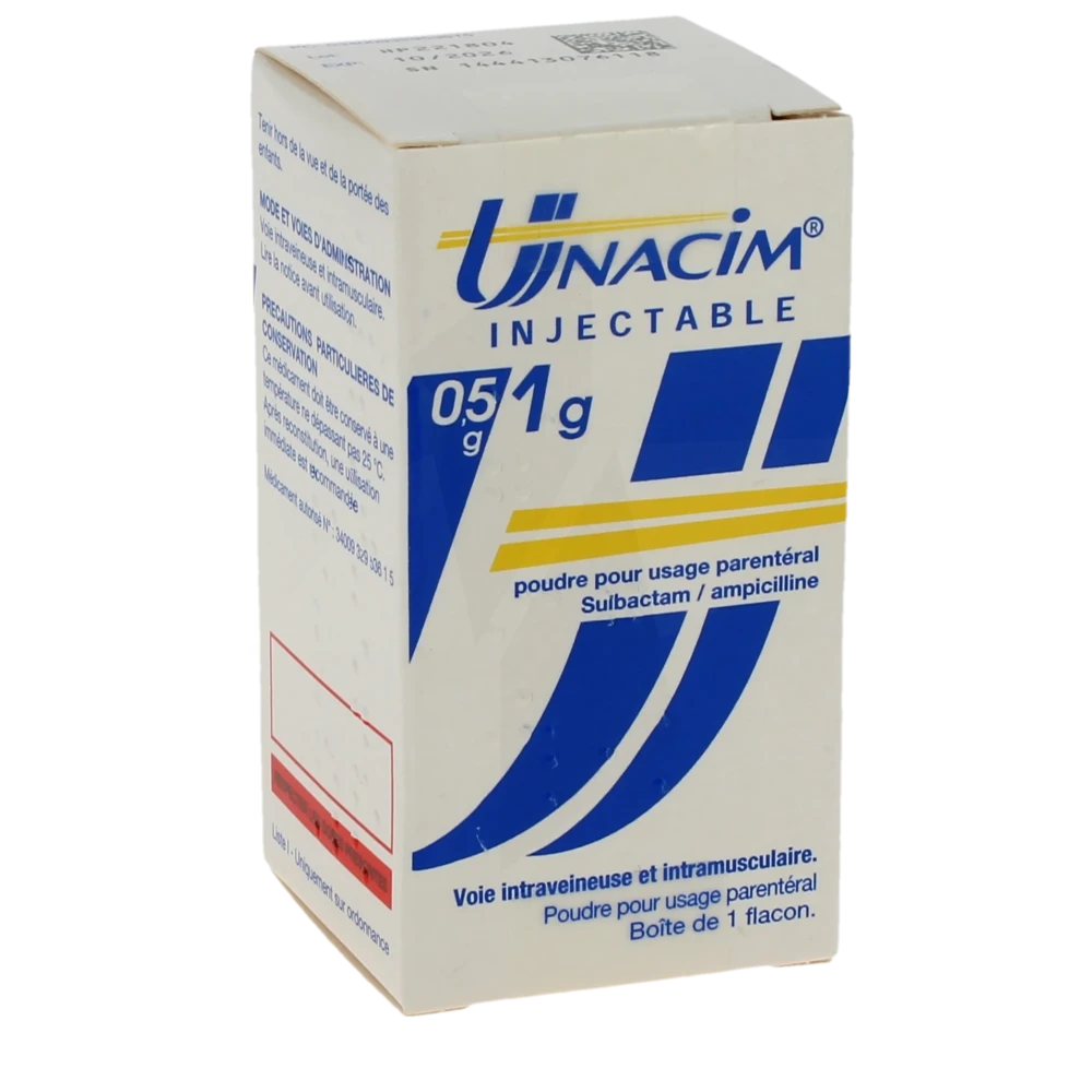 Unacim Injectable 0,5 G/1 G, Poudre Pour Usage Parentéral