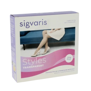 Sigvaris Styles Transparent Chaussettes  Femme Classe 2 Beige 110 Medium Long