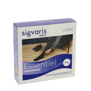 Sigvaris Essentiel Microfibre Chaussettes  Homme Classe 2 Gris Clair Medium Normal