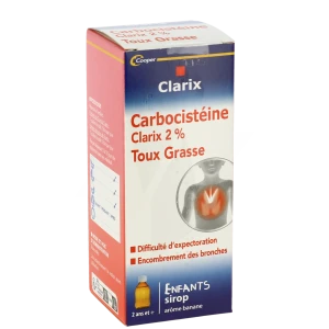 Clarix Expectorant Carbocisteine 2 % Enfants, Sirop
