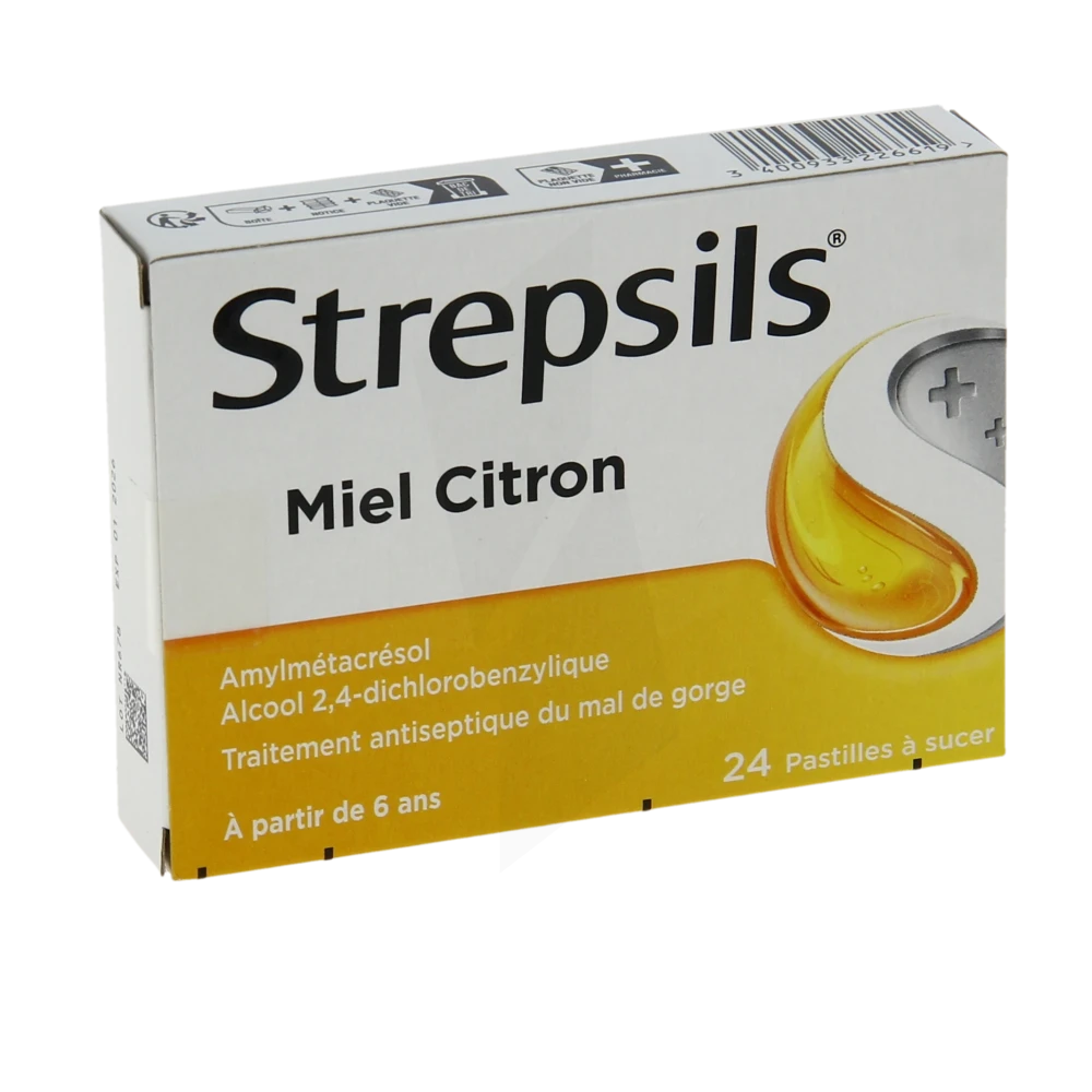Strepsils Pastilles à Sucer Miel Citron Plq/24