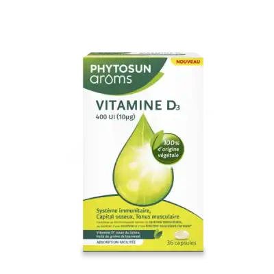 Phytosun Arôms Vitamine D3 400 Ui Caps B/36 à ANDERNOS-LES-BAINS