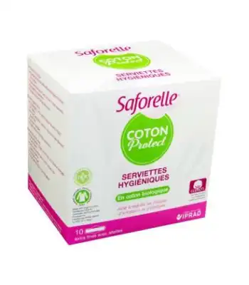 Saforelle Coton Protect Serviette Jetable Avec Ailette B/10 à Saint-Maximin