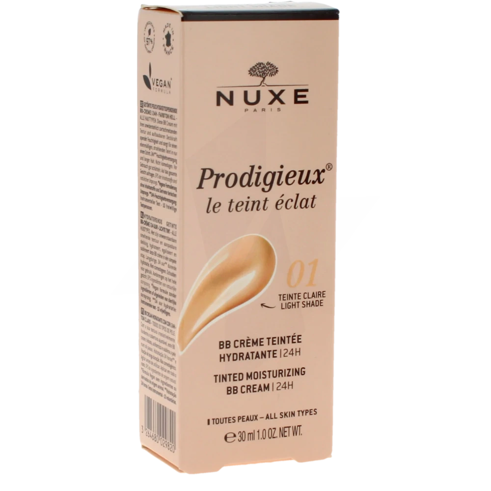 Nuxe Prodigieuse Le Teint Eclat Crème Bb Hydratante 24h Claire Tube De 30 Ml