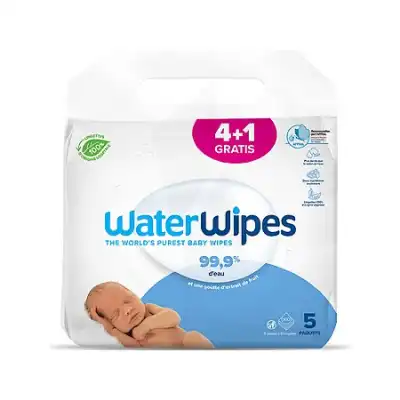 Waterwipes Lingettes Biodégradables Bébé 4+1paquets/60 à SAINT-SAENS