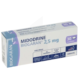 Midodrine Biogaran 2,5 Mg, Comprimé