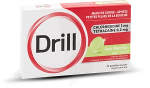 Drill Sans Sucre Anis Menthe, Pastille édulcorée à L'isomalt Et à L'acésulfame De Potassium