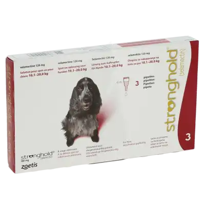 Stronghold 120mg Spot-on Chiens 10,1 À 20kg BoÎte De 3 Pipettes à Bordeaux