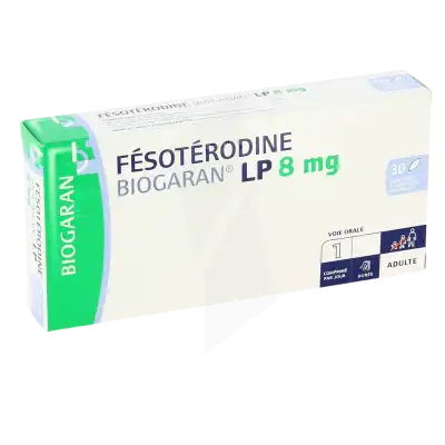 Fesoterodine Biogaran Lp 8 Mg, Comprimé à Libération Prolongée à Blere