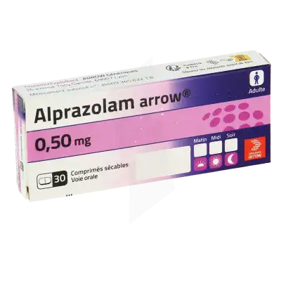 Alprazolam Arrow 0,50 Mg, Comprimé Sécable à VILLERS-LE-LAC