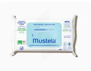 Acheter Mustela Bébé Enfant Lingettes nettoyantes compostables sans parfum Sachet/60 à CLERMONT-FERRAND