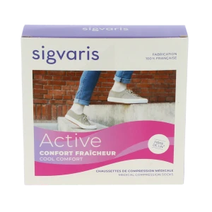 Sigvaris Active Confort FraÎcheur Chaussettes  Femme Classe 2 Écru Small Normal