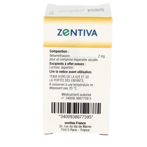 Betamethasone Zentiva 2 Mg, Comprimé Dispersible Sécable