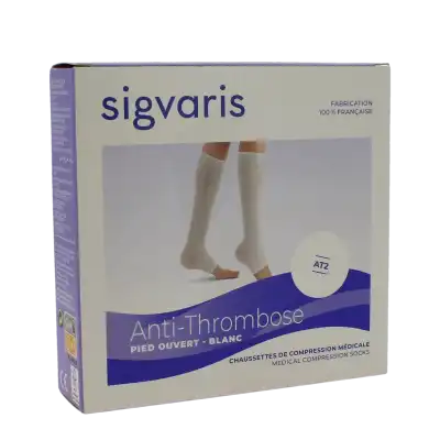 Sigvaris At2 Chaussette Pied Ouvert Blanc T3 Normal à Villeneuve-sur-Lot