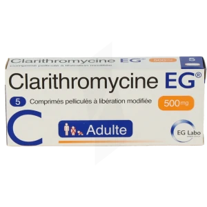 Clarithromycine Eg 500 Mg, Comprimé Pelliculé à Libération Modifiée