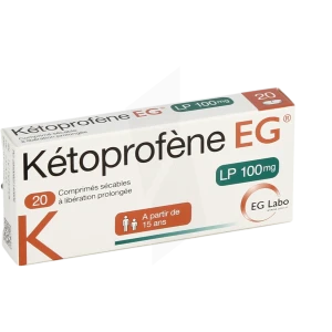 Ketoprofene Eg Lp 100 Mg, Comprimé Sécable à Libération Prolongée