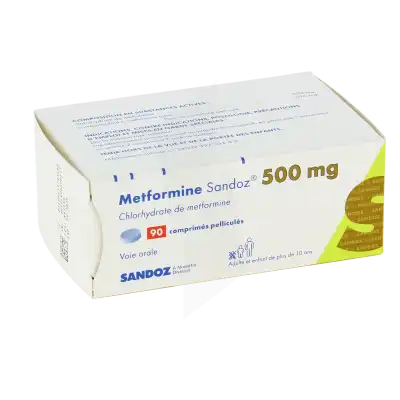 METFORMINE SANDOZ 500 mg, comprimé pelliculé
