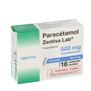 Paracetamol Zentiva Lab 500 Mg, Comprimé Sécable