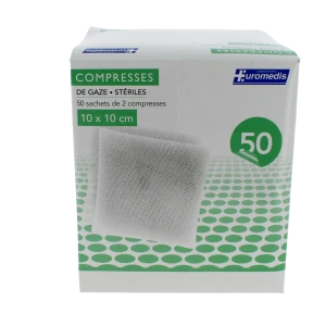 Euromedis Compr St Gaze 10x10cm 50sach/2