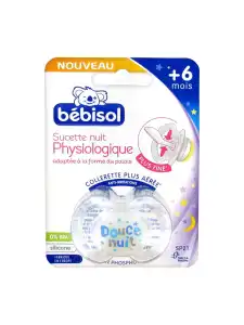 Acheter Bébisol Slim Sucette physiologique silicone nuit +6mois T2 à Benquet