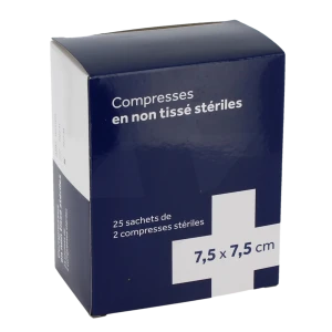 Mefra Compr Non Tissé Stérile 7,5x7,5cm 25sach/2