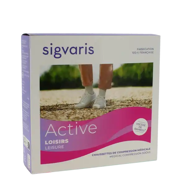 Sigvaris Active Loisirs Chaussette Classe 2 Femme Bleu Jean Normal L