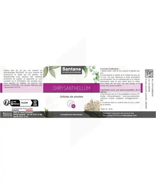 Santane Chrysanthellum Gélules De Poudre De Plantes 280mg B/50