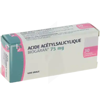 ACIDE ACETYLSALICYLIQUE BIOGARAN 75 mg, comprimé gastro-résistant