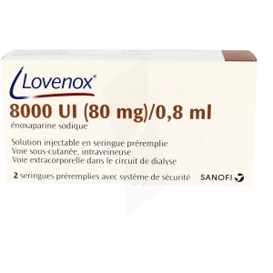 Lovenox 8 000 Ui (80 Mg)/0,8 Ml, Solution Injectable En Seringue Préremplie
