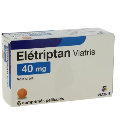 Eletriptan Viatris 40 Mg, Comprimé Pelliculé à POITIERS