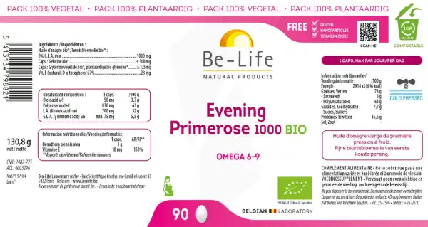 Be-life Evening Primerose 1000 Bio Caps B/90