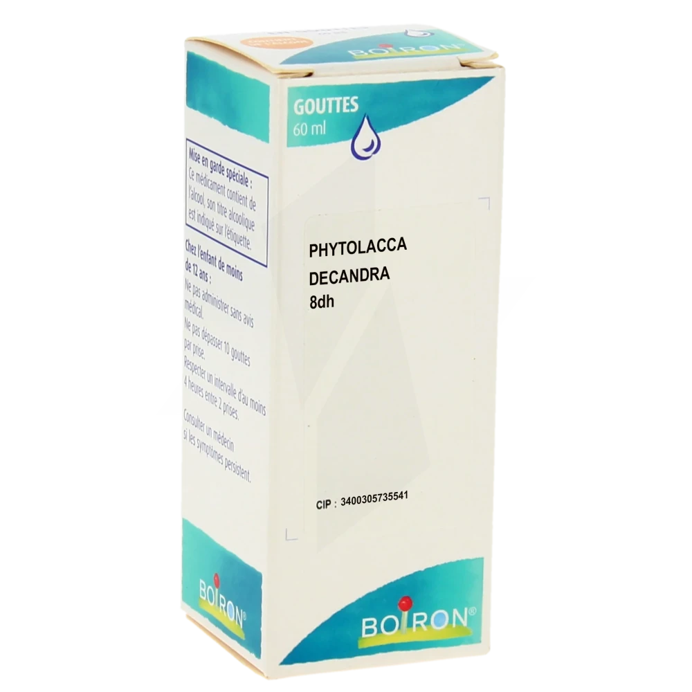 Boiron Phytolacca Decandra 8dh Solution Buvable En Gouttes Flacon De 60 Ml