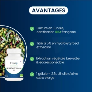 Dynveo Hydroxytyrosol Extrait D'olive Bio 400 Mg 60 Gélules
