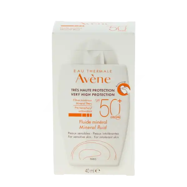 Avène Eau Thermale Solaire Spf50+ Minéral Fluide Fl/40ml