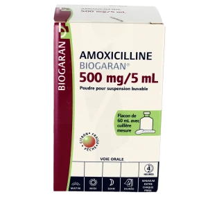 Amoxicilline Biogaran 500 Mg/5 Ml, Poudre Pour Suspension Buvable