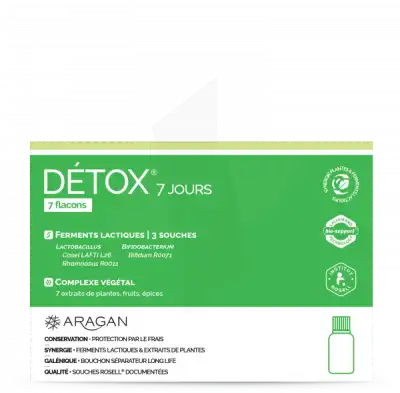 Aragan Détox 7 Jours Solution Buvable 7*fl/10ml à JACOU