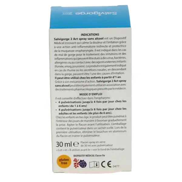 Aboca Salvigorge 2act Spray Sans Alcool Fl/30ml