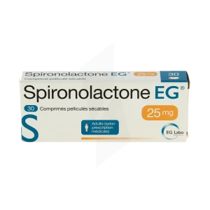 Spironolactone Eg 25 Mg, Comprimé Pelliculé Sécable
