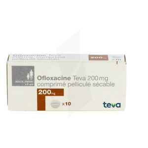 Ofloxacine Teva 200 Mg, Comprimé Pelliculé Sécable
